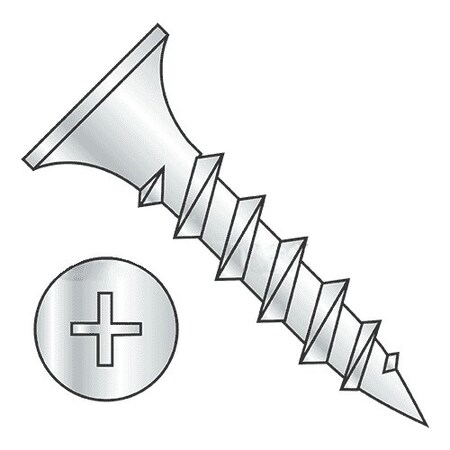 Newport Fasteners Drywall Screw, #8 x 2-1/2 in, Steel, Flat Head Phillips Drive, 2500 PK 568122-2500